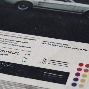 Impresión digital en madera de abedul detalle 2