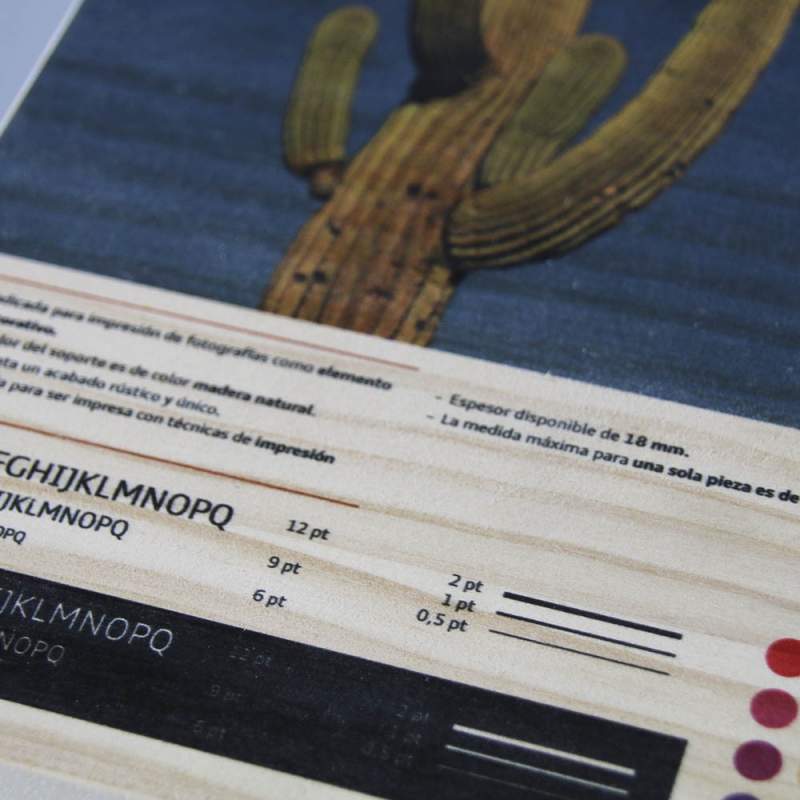 Impresión en madera de pino detalle 1