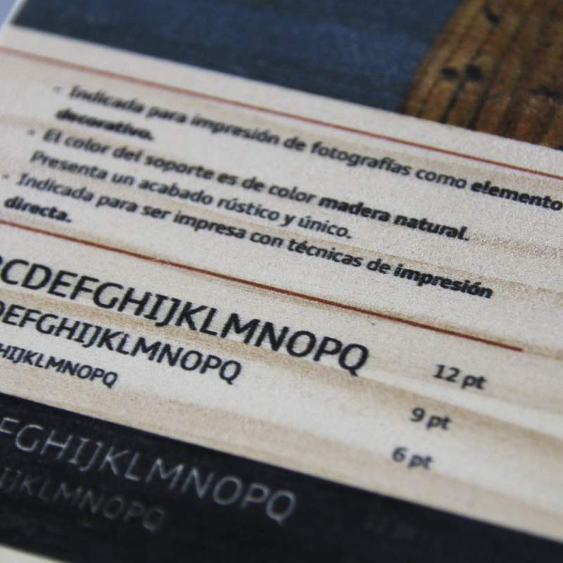 Impresión en madera de pino detalle 2