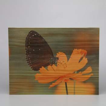 Fotografía impresa en madera natural de pino