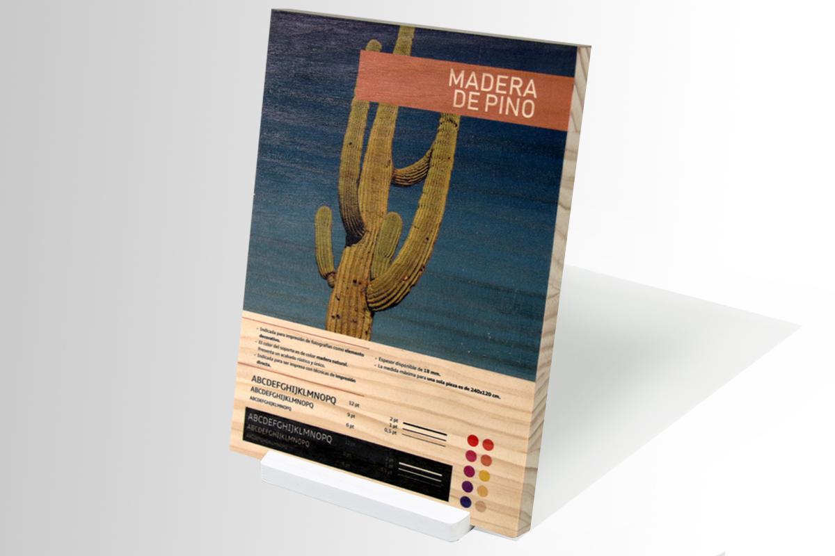 Impresión digital en madera de pino